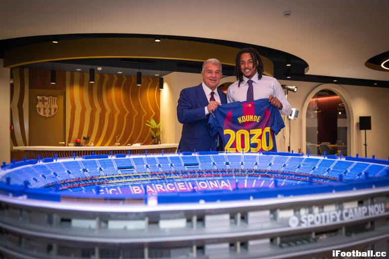 巴萨后防核心锁定未来！孔德续约至2030年，拉波尔塔亲自陪同签约仪式全程曝光 ...